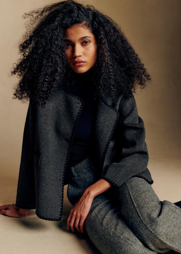 Sézane グレー ウールコート Nicholas Jacket - Charcoal Grey - Wool - Sézane