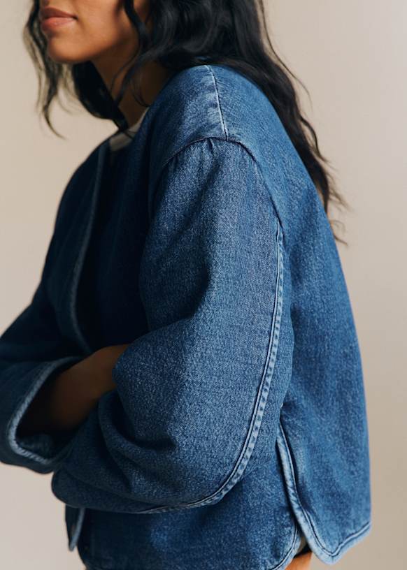 SÉZANE デニムジャケット サイズ34 ブルー 青 インディゴ Freddy Jacket - Denim Blue - Organic cotton - organic textile - Sézane