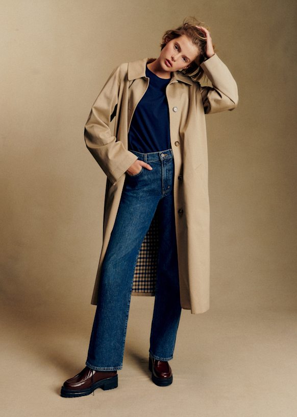 SÉZANE ベージュ CLYDEコート 38 Clyde Coat - Light Beige - Organic Cotton - Sézane