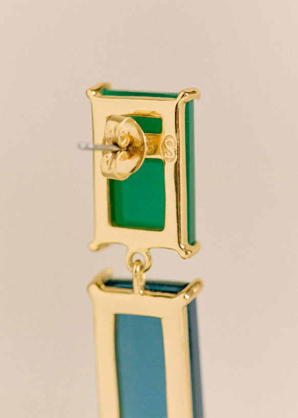 関税送料無【sezane】Gioピアス 真鍮＆ガラス マルチカラー Jean Earrings - Pink/ Multicoloured - Glass - Sézane