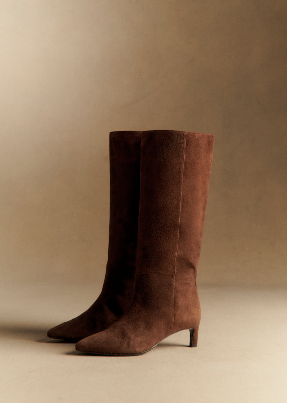 Léane Boots Mocha Goat Leather Sézane