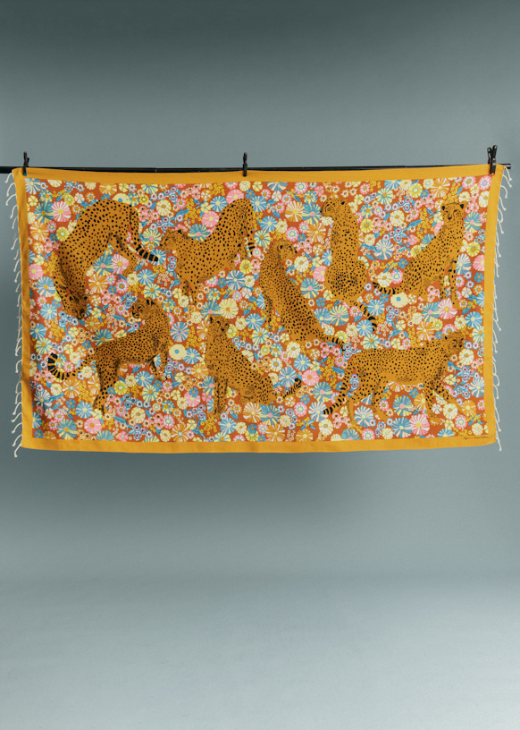 Robbie Fouta Towel - Sézane x Inoui Editions - Chatou Print