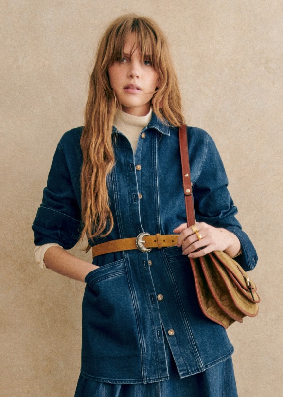 Will Jacket Camel Suede Goat leather Sezane