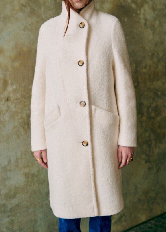 Arsène Coat - Ecru - Virgin wool - Sézane