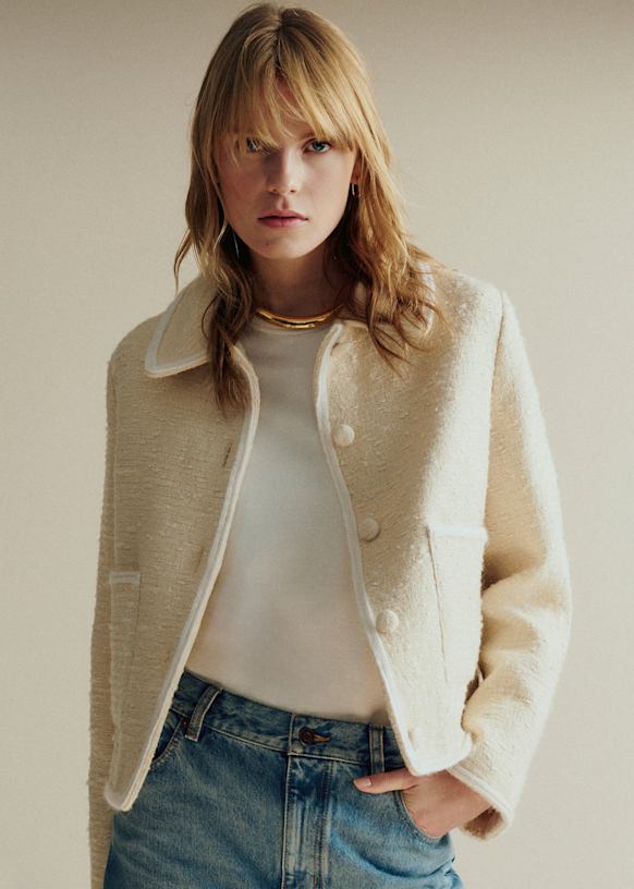 ACHILLE Jacket - Ecru - Organic cotton - textile made from organic