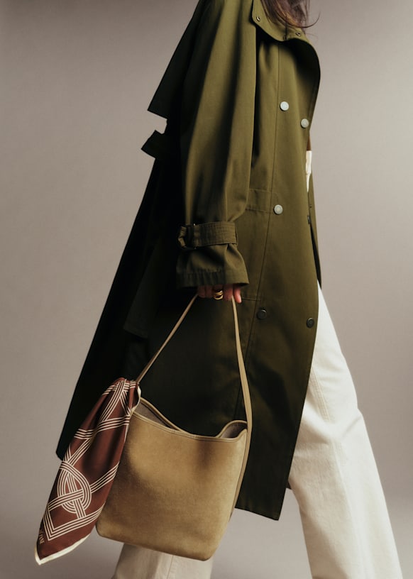 Arnaud Trench Coat - Light Olive Green - Organic cotton - organic