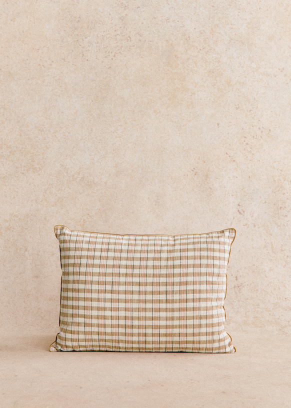 Coussin Tissé Pianissimo - Grand modèle - Café et Blush - Coton - Sézane