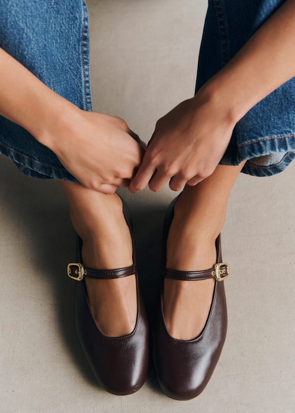 Valentin Low Ballerinas - Smooth Chocolate - Smooth ovine leather