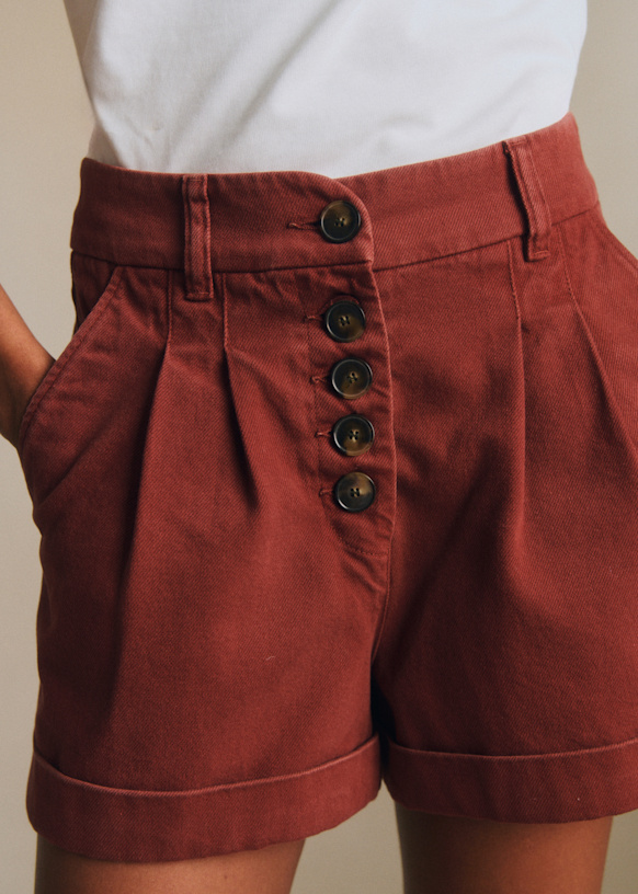 Wallace Shorts - Terracotta - Organic Cotton - Sézane