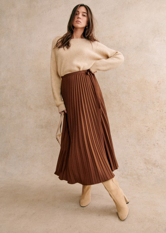 Dila Skirt - Brown - Recycled polyester - Sézane