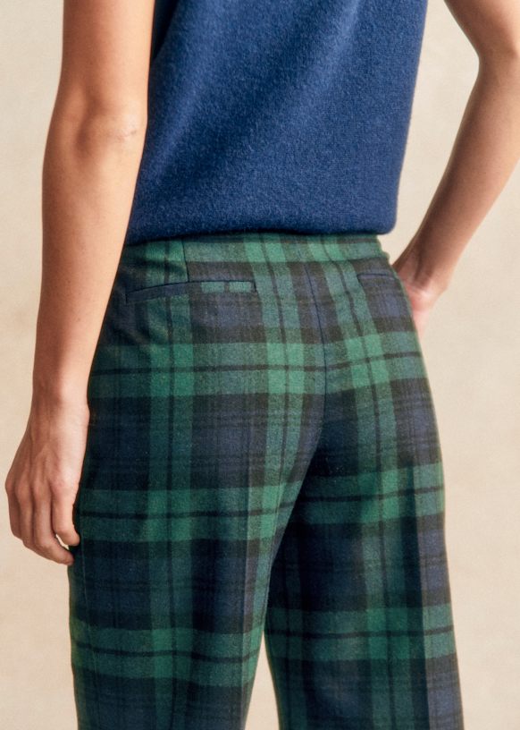Martin Crop Trousers - Black/ Ecru Gingham - Organic Cotton - Octobre  Éditions