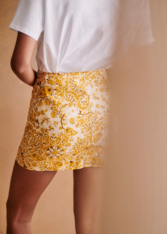 Jupe Malia Carreaux Edimbourg Laine vierge Sezane
