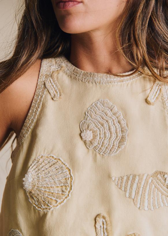 Blouse Avelina - Sézane x Inoui Editions - Contrasterende Crème