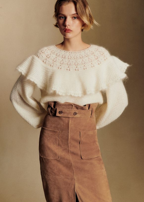 Pylla Skirt - Camel - Goat leather - Sézane