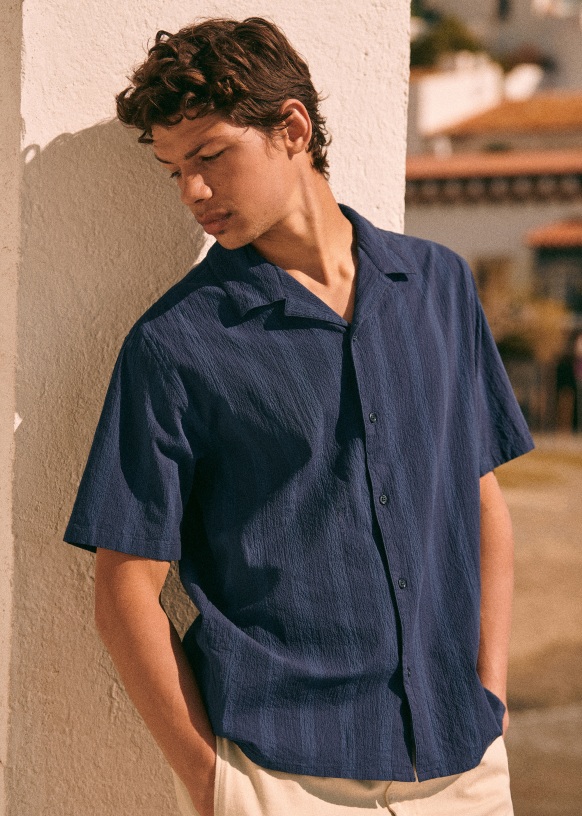 トップス SEERSUCKER OXFORD SHIRT NAVY SEERSUCKER OXFORD SHIRT | PALACE SKATEBOARDS