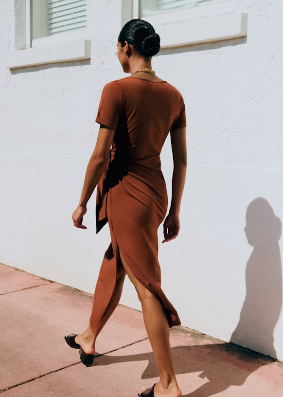 Pippa ドレス - マホガニー - オーガニックコットン - オーガニック