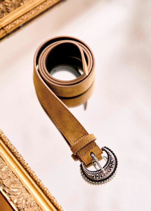 Fine Louve Belt - Tan - Split cowhide leather - Sézane