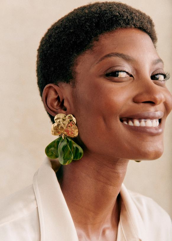 Georgia Earrings - Tortoiseshell - Resin - Sézane