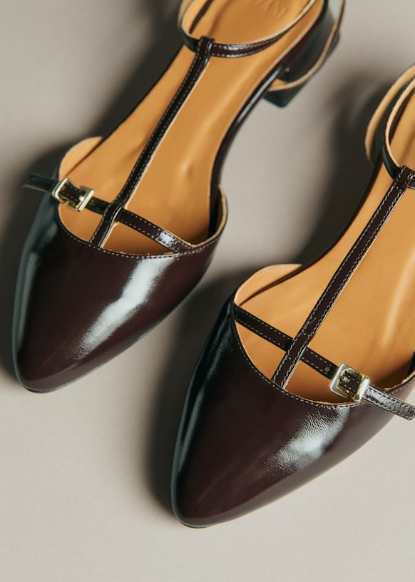 Low Noella Ballet Flats - Vintage Bordeaux - Bovine leather - Sézane