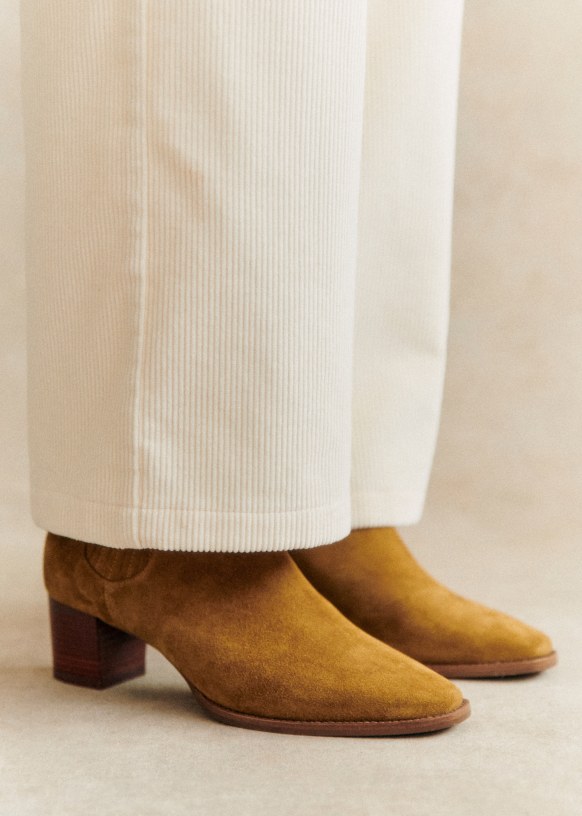 Jules Boots - Tan - Split cowhide leather - Sézane