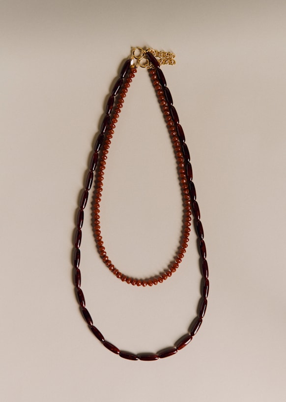 Elio Necklace Set - Turquoise Multicoloured - Resin - Sézane