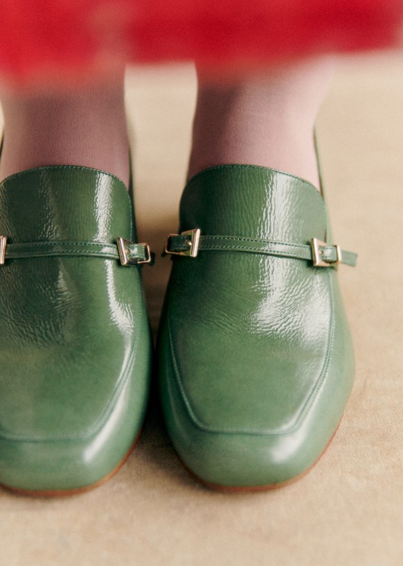 Victoire Loafers - Patent Mahogany - Patent cowide leather - Sézane