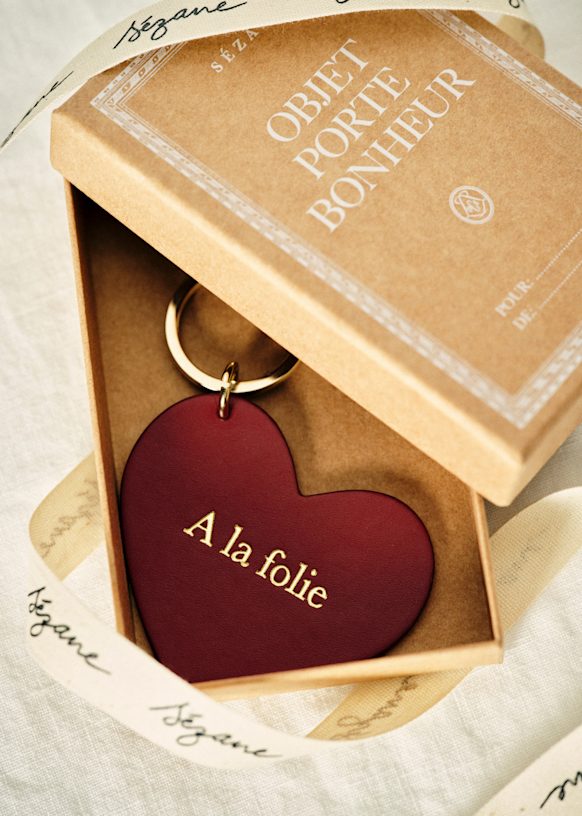 ハートキーチェーン - キャメル - レザー - Sézane