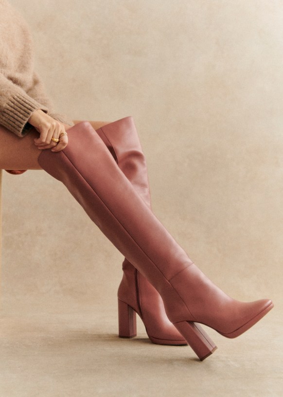 Open toe thigh high heels hotsell