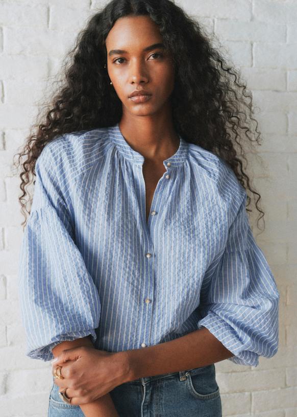 Sezane ブラウス Fringie Shirt - Sézane x SEA NY - Embroidered Ecru - Organic