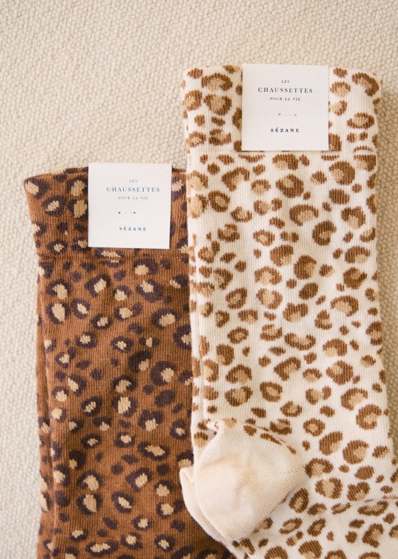 Leopard print socks