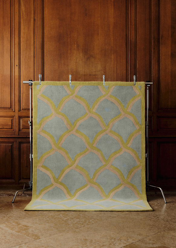 Tapis Legato - 200x300cm - Bleu orage, Olive et Beige