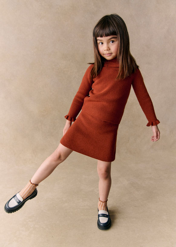 Naella Skirt Caramel Merino Wool Octobre Éditions