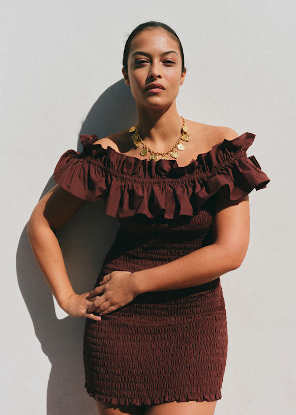 Salomena Dress - Mahogany - Solidarity Creation - Organic cotton - organic  textile - Szane