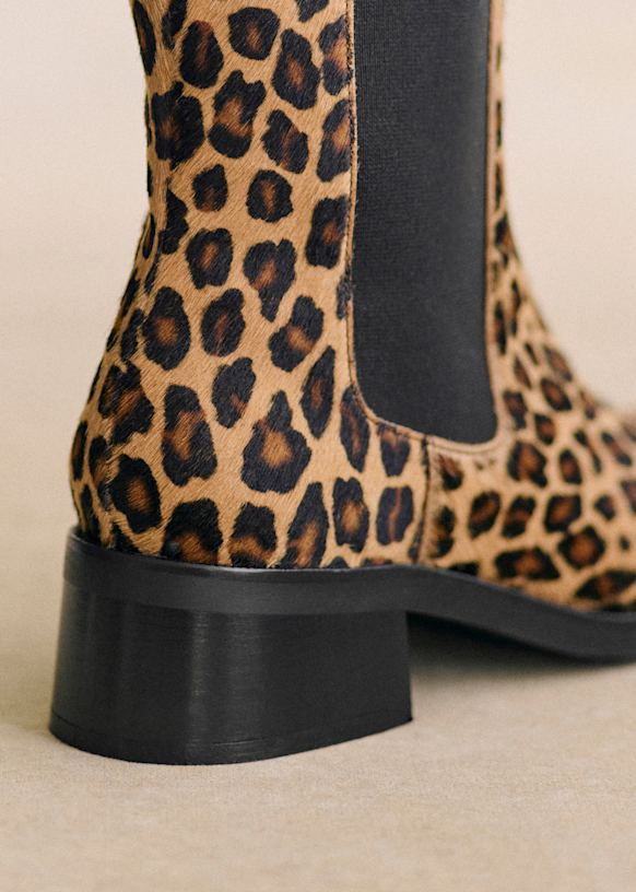 Agnès Ankle Low Boots - Glossy Black - Bovine leather - Sézane