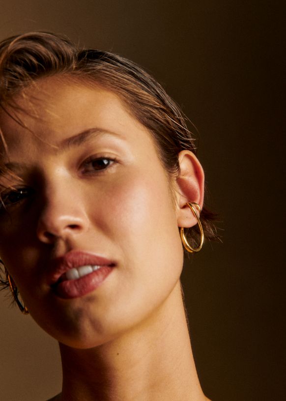 Sezane|Telma 大人可愛いフレンチアクセ ピアス イヤーカフ Telma Earrings - Gold - Majority recycled brass - Sézane