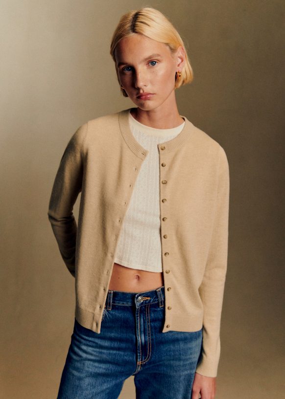 Lisa Cardigan - Perfect Green - Farmed yak wool - Octobre Éditions
