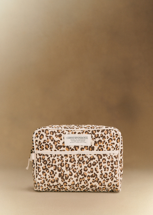大型トイレタリーバッグ - レオパード - コットン - Sézane