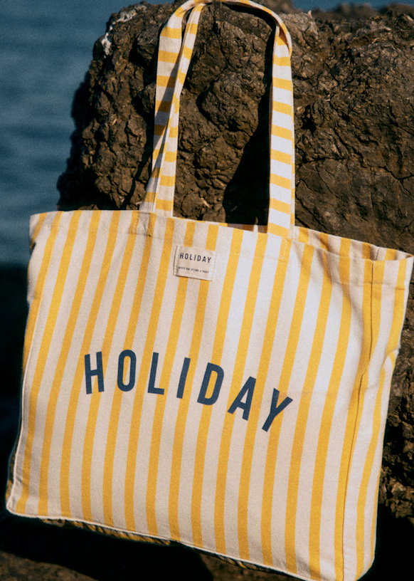 トートバッグ Holiday - イエロー - リサイクルコットン - Sézane
