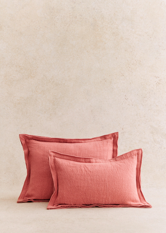 Linen cushion Large Model Blush Cotton linen textiles Octobre Editions