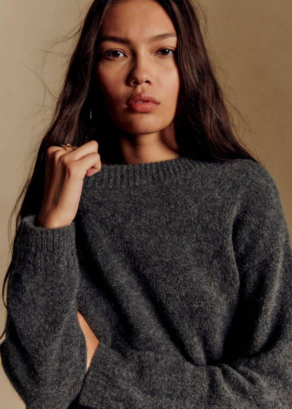 Pull Amiel - Gris Foncé - Baby Alpaga - Sézane