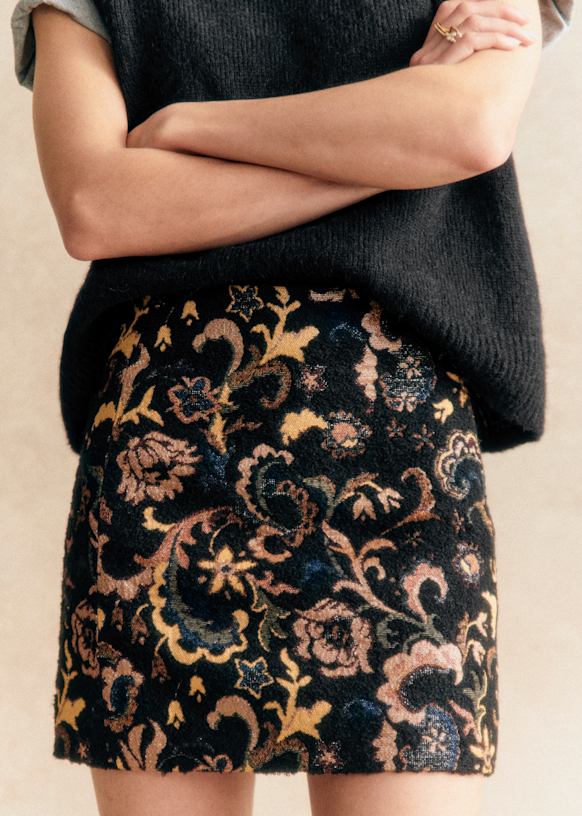 Malia Skirt - Midnight Blue Jacquard - Recycled polyester Malia Skirt - Midnight Blue Jacquard - Recycled polyester