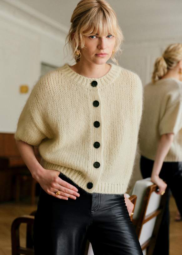 Mathis Cardigan - Vanille - Merino Wool - Sézane