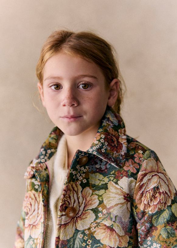 Chiara Coat - Jacquard flowers - Polyester - Sézane