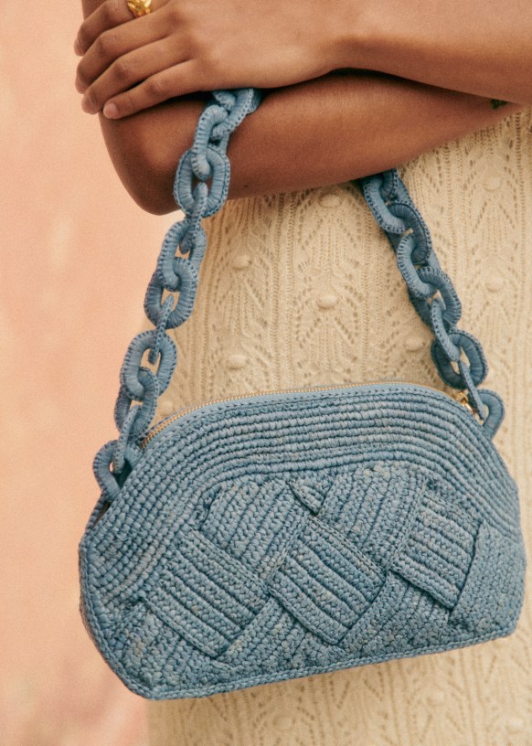 Isabelle Bag Sezane Lilac braided raffia TU Woman