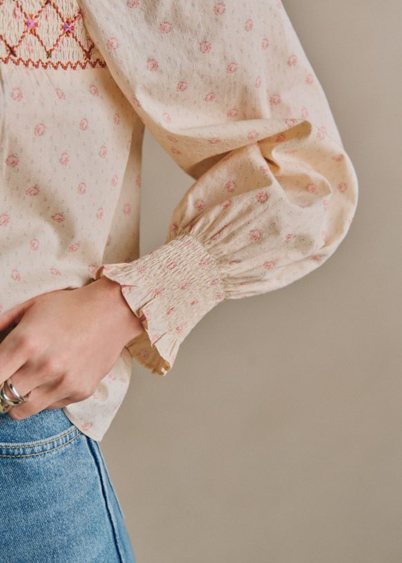 Janelly Blouse - Mini Roses Print - Organic Cotton - Octobre Éditions