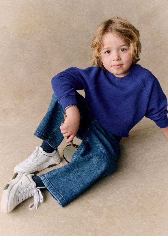 Indigo blue sweatshirt discount