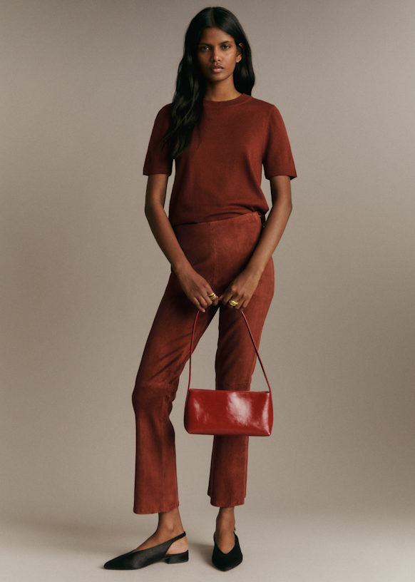Ciara Trousers - Brown - Goat leather - Sézane