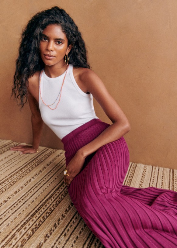 Lili Skirt - Brown - Viscose - Sézane