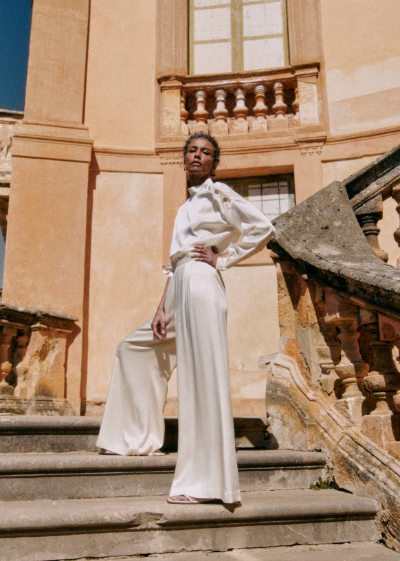 Silvio Trousers - Ecru - Acetate - Sézane