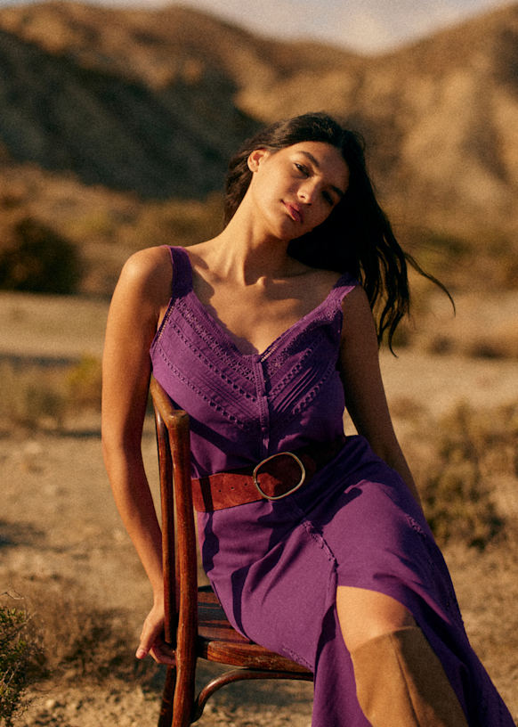 Aniela Top - Dark Purple - Linen - Sézane